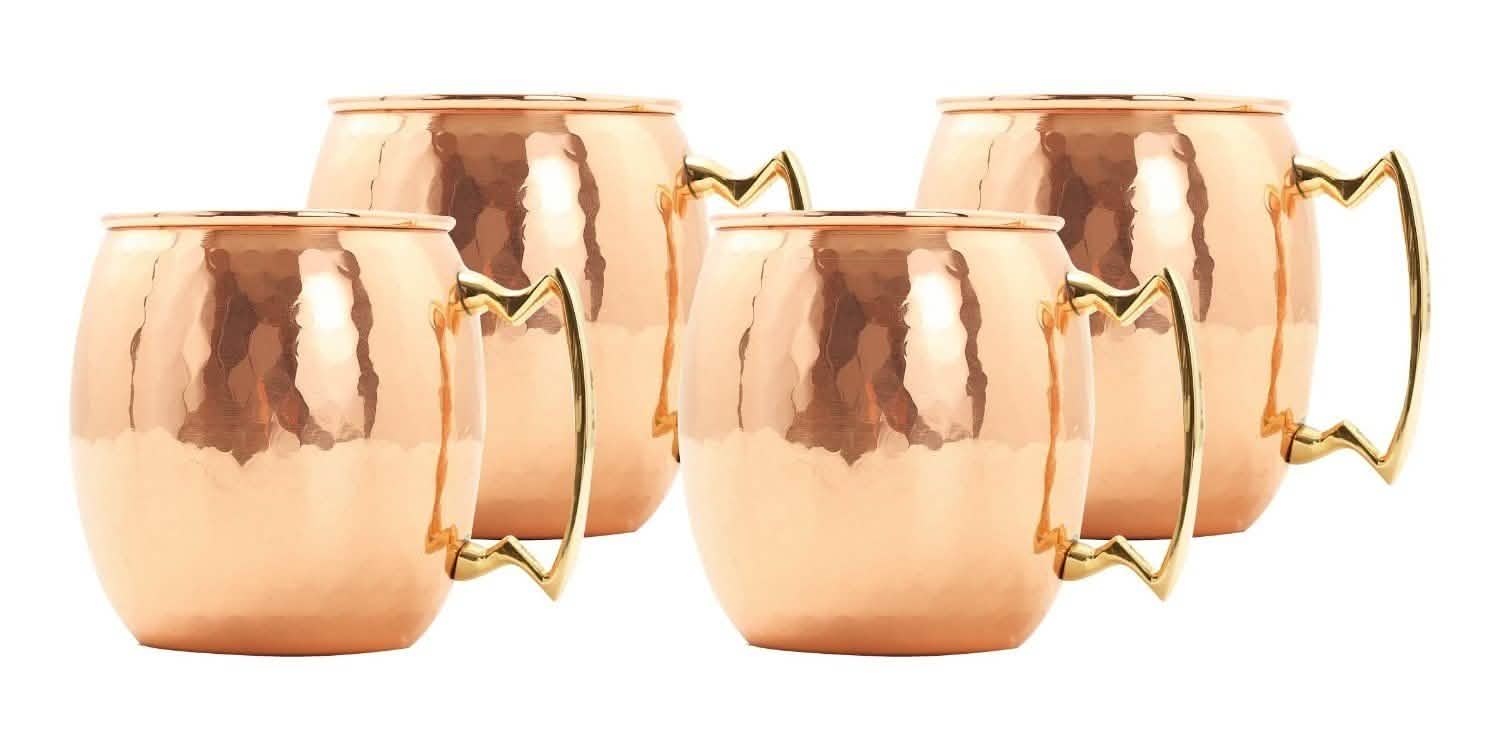 4-Pack: Hammered Copper-Finish Moscow Mule Mugs DailySale