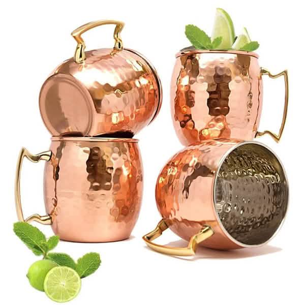 4-Pack: Hammered Copper Plated Moscow Mule Mug DailySale