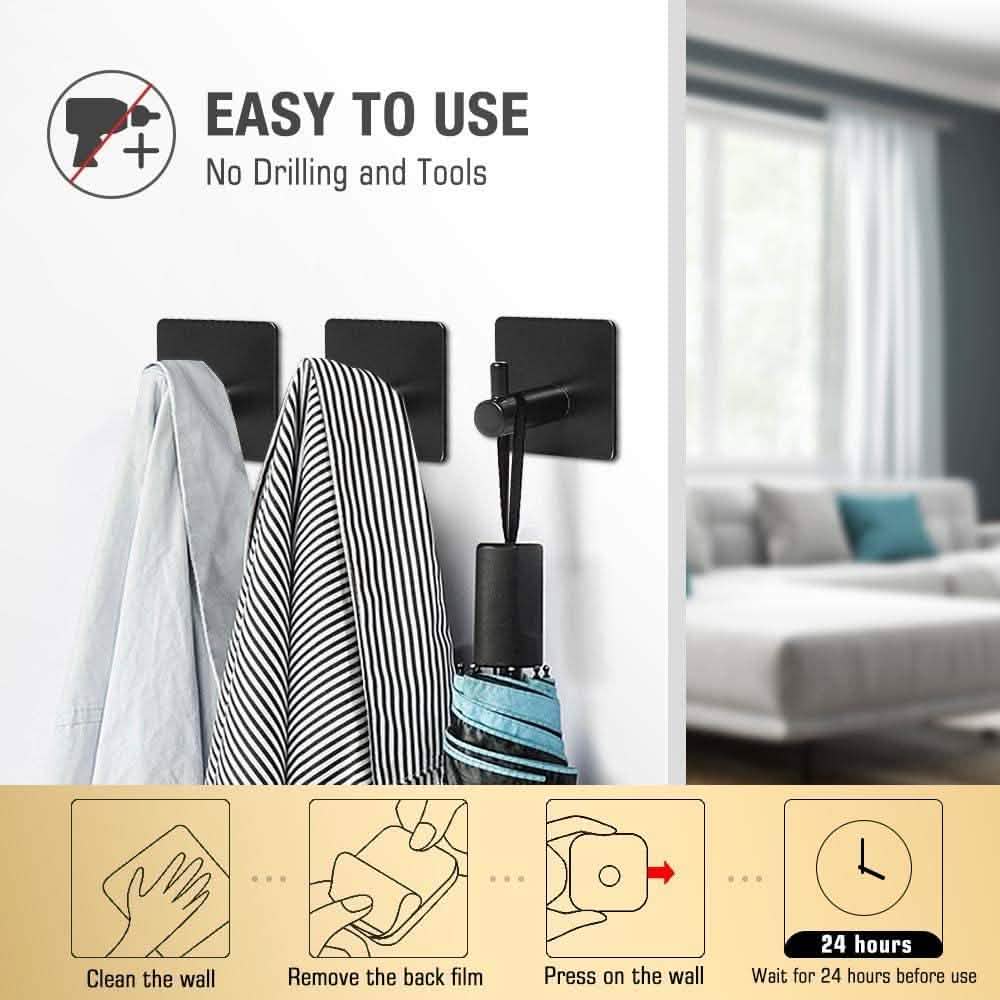 4-Pack: Heavy Duty Durable 304 Stainless Steel Wall Hangers DailySale