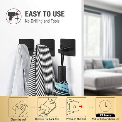 4-Pack: Heavy Duty Durable 304 Stainless Steel Wall Hangers DailySale