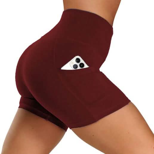 4-Pack: High Waist Soft Yoga Shorts for Women with 2 Side Pockets DailySale