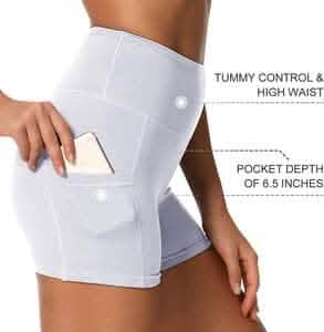4-Pack: High Waist Soft Yoga Shorts for Women with 2 Side Pockets DailySale