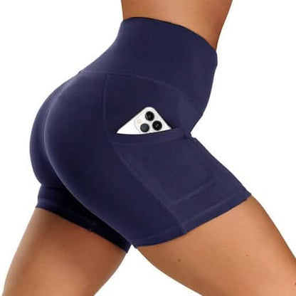 4-Pack: High Waist Soft Yoga Shorts for Women with 2 Side Pockets DailySale