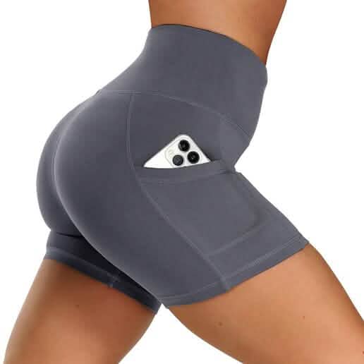 4-Pack: High Waist Soft Yoga Shorts for Women with 2 Side Pockets DailySale