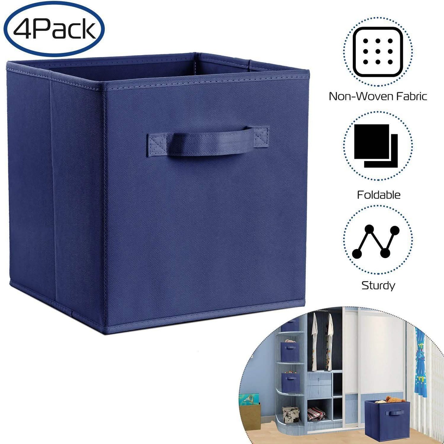 4-Pack: iMounTEK Foldable Storage Cube Bins DailySale