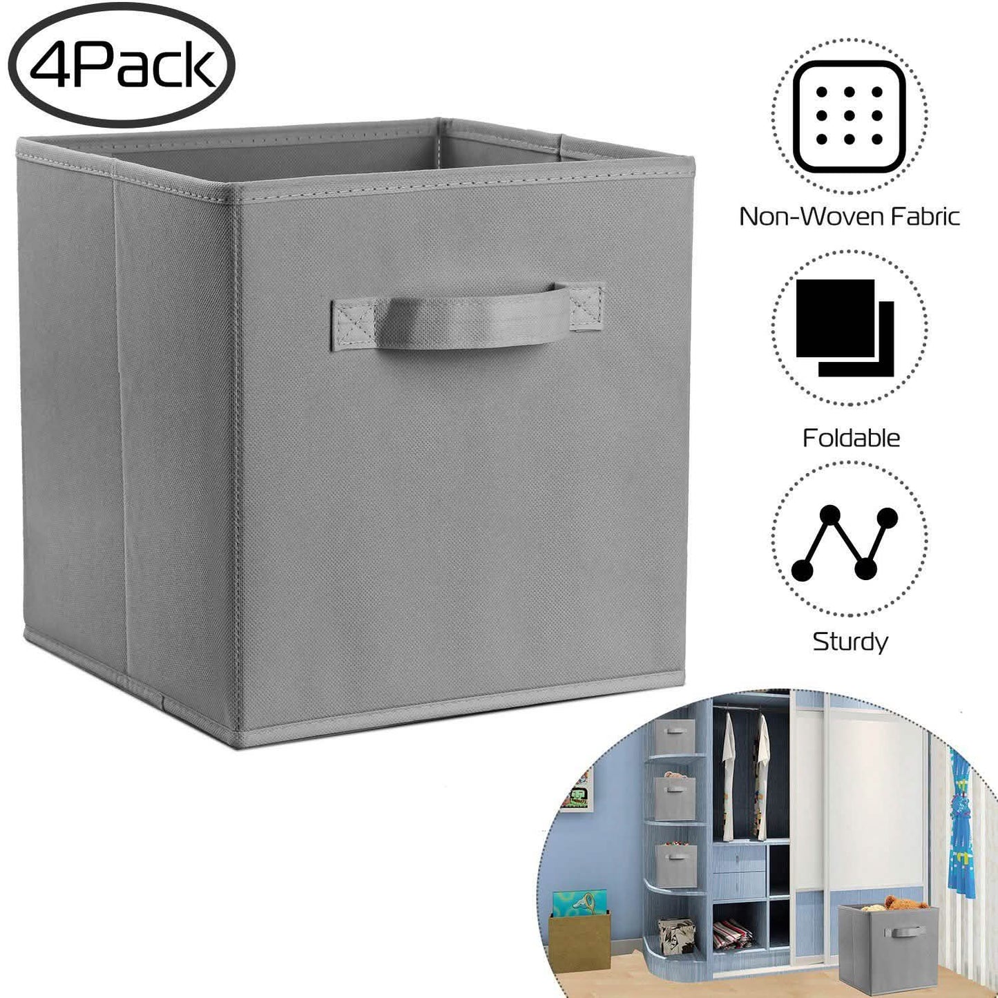 4-Pack: iMounTEK Foldable Storage Cube Bins DailySale