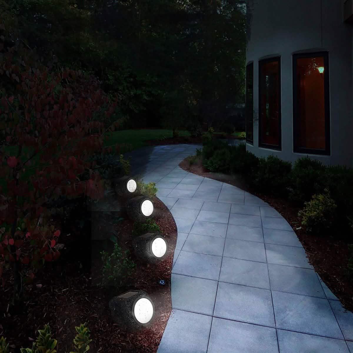 4-Pack: LED Solar Powered Rock Lights Outdoor DailySale