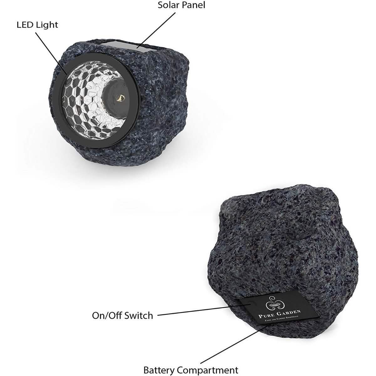 4-Pack: LED Solar Powered Rock Lights Outdoor DailySale