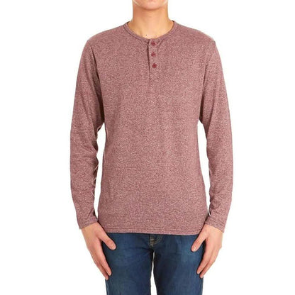4-Pack: Men's Long-Sleeve Marled Henley Shirts - Size: Medium DailySale