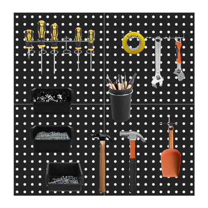 4-Pack: Metal Black Pegboard Wall Organizer with 1" Spacing 1/4" Hole DailySale