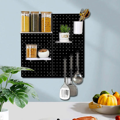 4-Pack: Metal Black Pegboard Wall Organizer with 1" Spacing 1/4" Hole DailySale