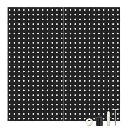 4-Pack: Metal Black Pegboard Wall Organizer with 1" Spacing 1/4" Hole DailySale