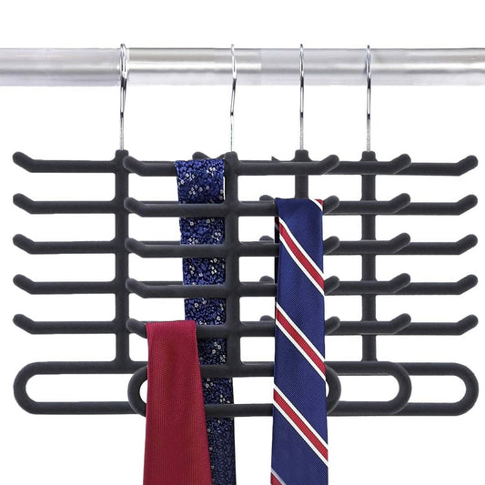 4-Pack: Non-Slip Velvet Tie Hanger Organizer Rack DailySale