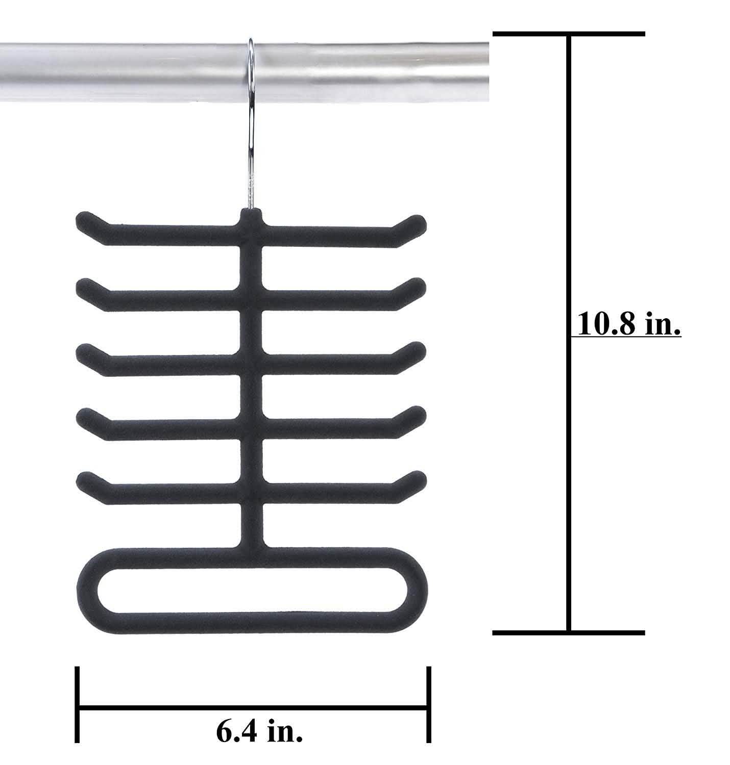 4-Pack: Non-Slip Velvet Tie Hanger Organizer Rack DailySale