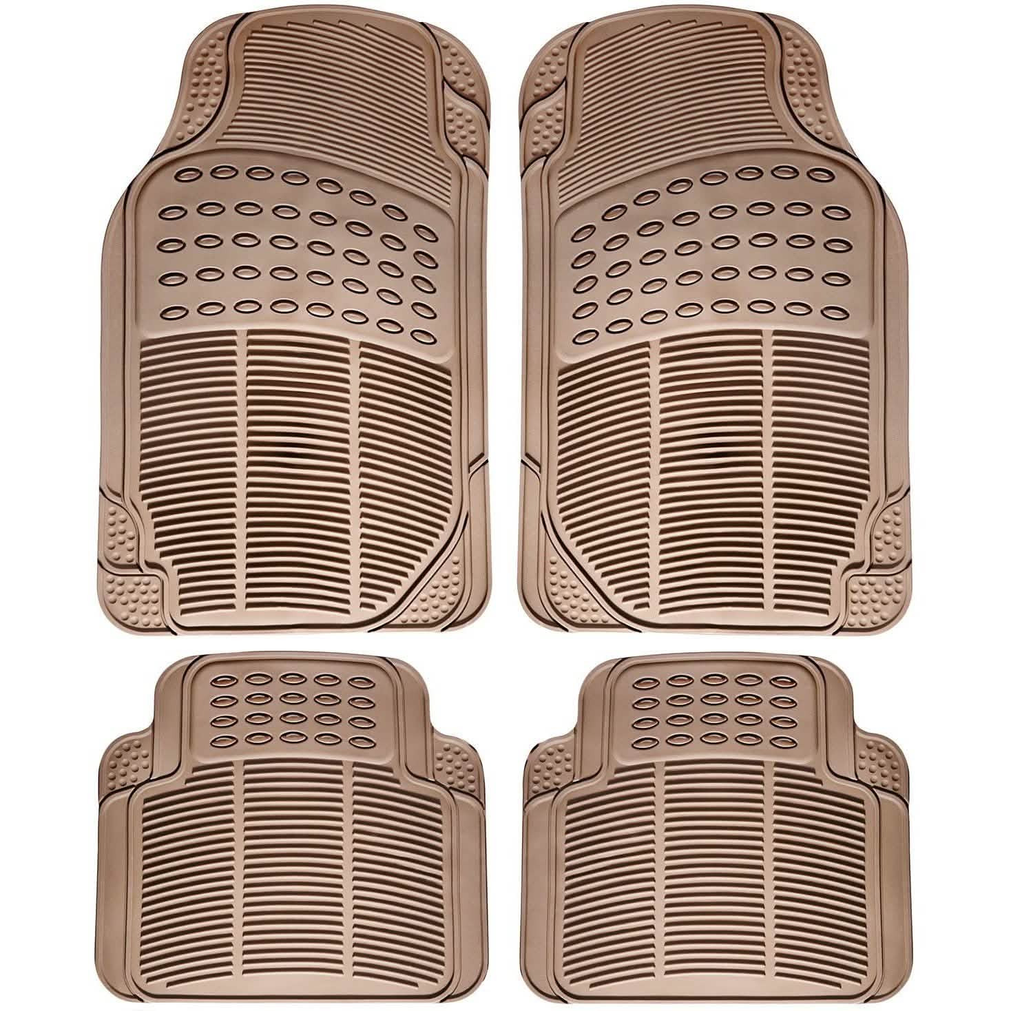 4-Pack: OxGord® Ridged Style 1st & 2nd Row Black Heavy Duty Rubber Floor Mat Set DailySale