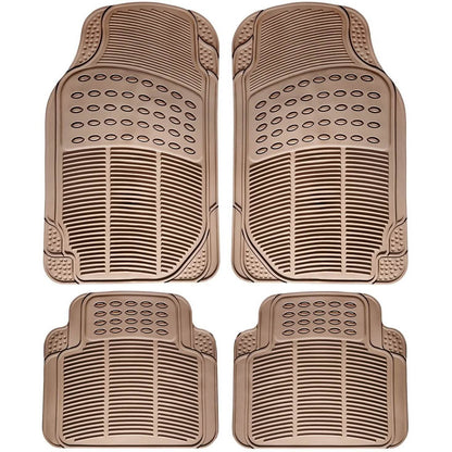 4-Pack: OxGord® Ridged Style 1st & 2nd Row Black Heavy Duty Rubber Floor Mat Set DailySale