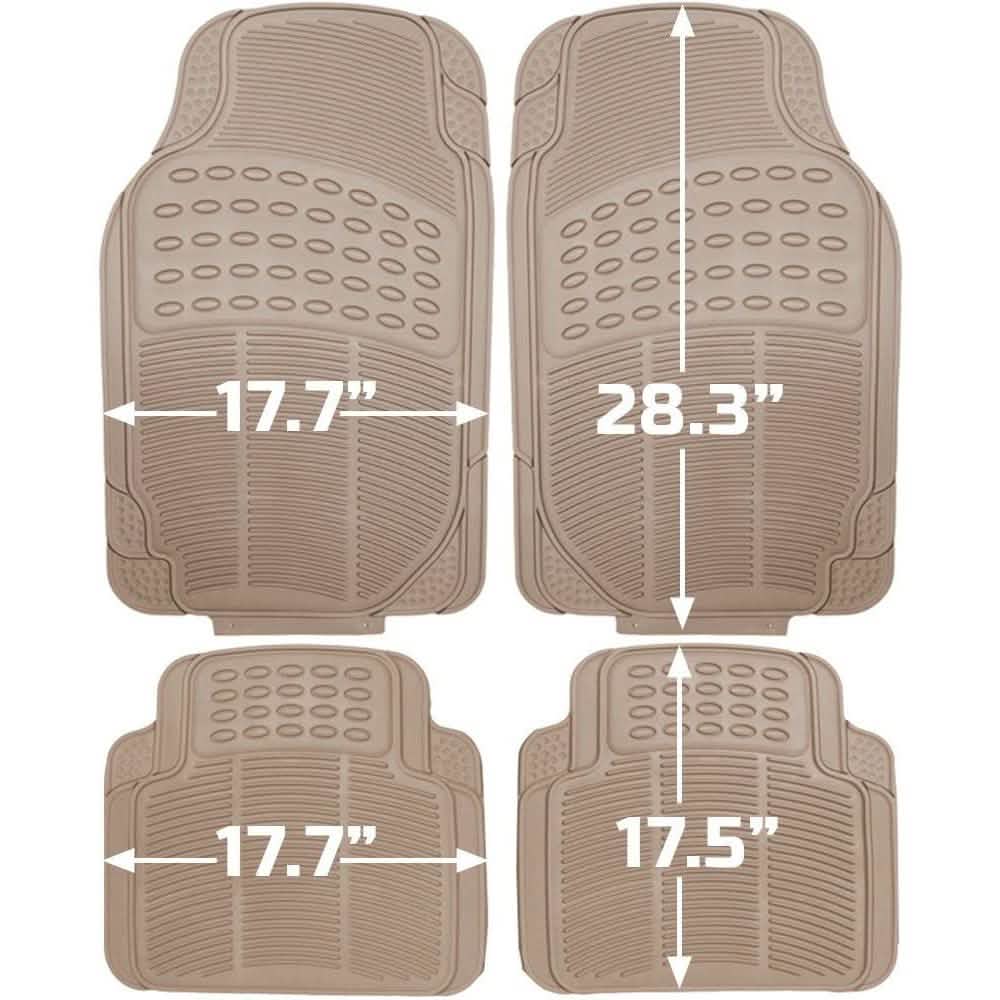 4-Pack: OxGord® Ridged Style 1st & 2nd Row Black Heavy Duty Rubber Floor Mat Set DailySale