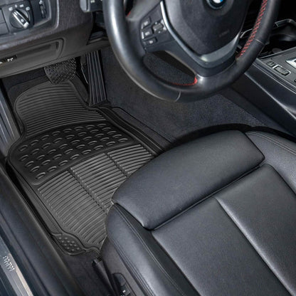 4-Pack: OxGord® Ridged Style 1st & 2nd Row Black Heavy Duty Rubber Floor Mat Set DailySale