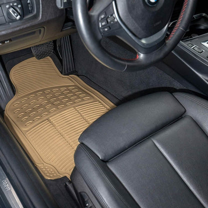 4-Pack: OxGord® Ridged Style 1st & 2nd Row Black Heavy Duty Rubber Floor Mat Set DailySale