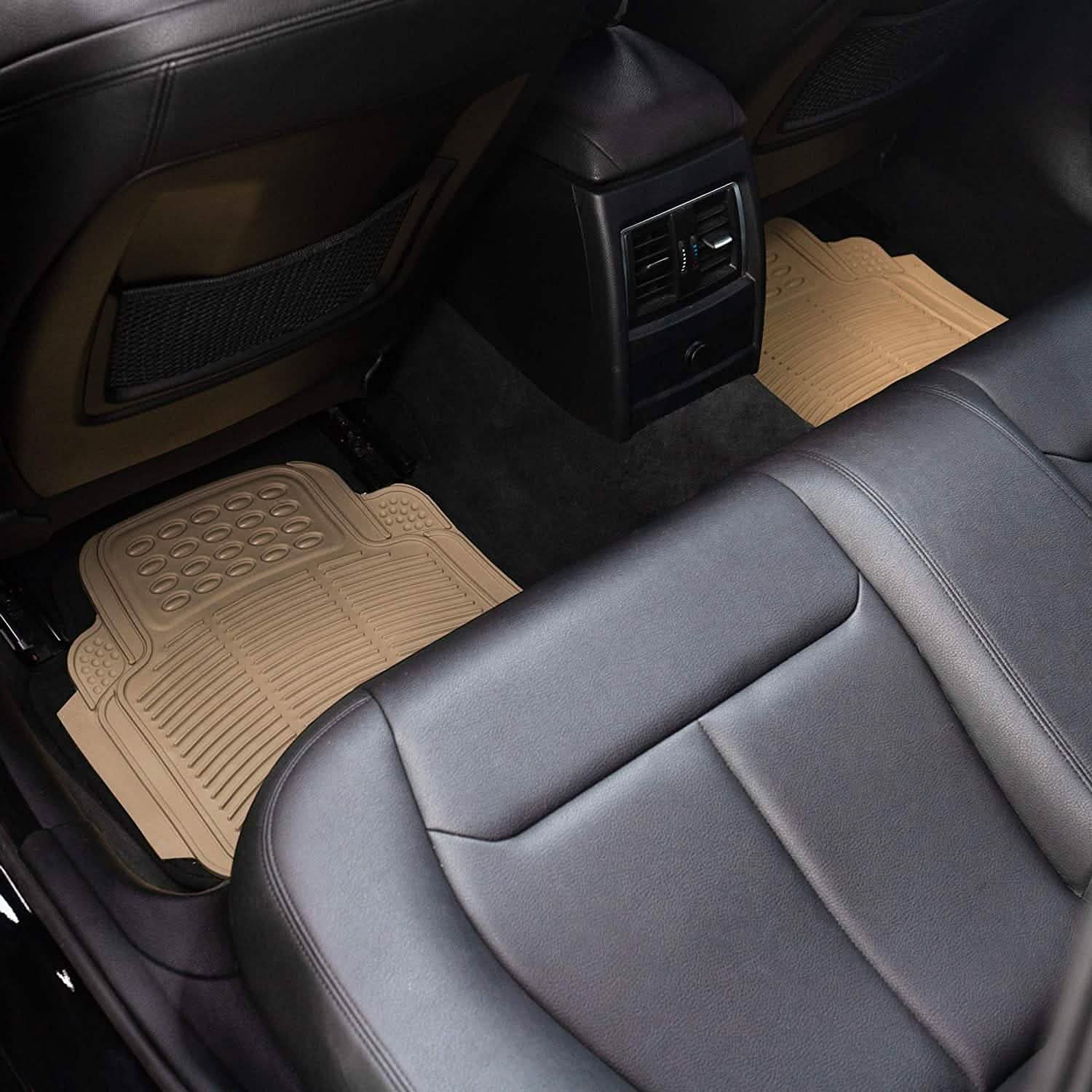 4-Pack: OxGord® Ridged Style 1st & 2nd Row Black Heavy Duty Rubber Floor Mat Set DailySale