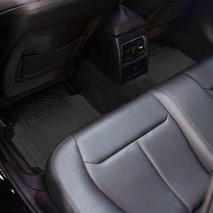 4-Pack: OxGord® Ridged Style 1st & 2nd Row Black Heavy Duty Rubber Floor Mat Set DailySale