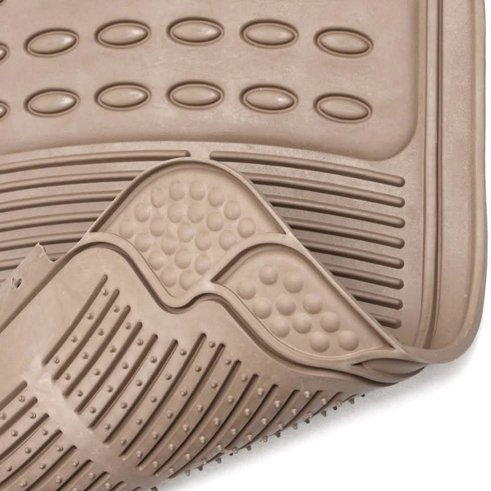 4-Pack: OxGord® Ridged Style 1st & 2nd Row Black Heavy Duty Rubber Floor Mat Set DailySale