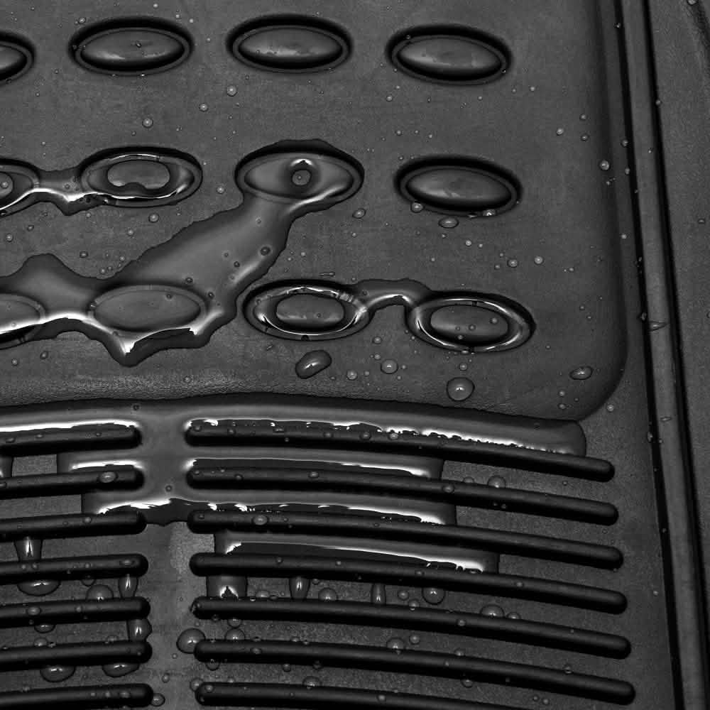 4-Pack: OxGord® Ridged Style 1st & 2nd Row Black Heavy Duty Rubber Floor Mat Set DailySale