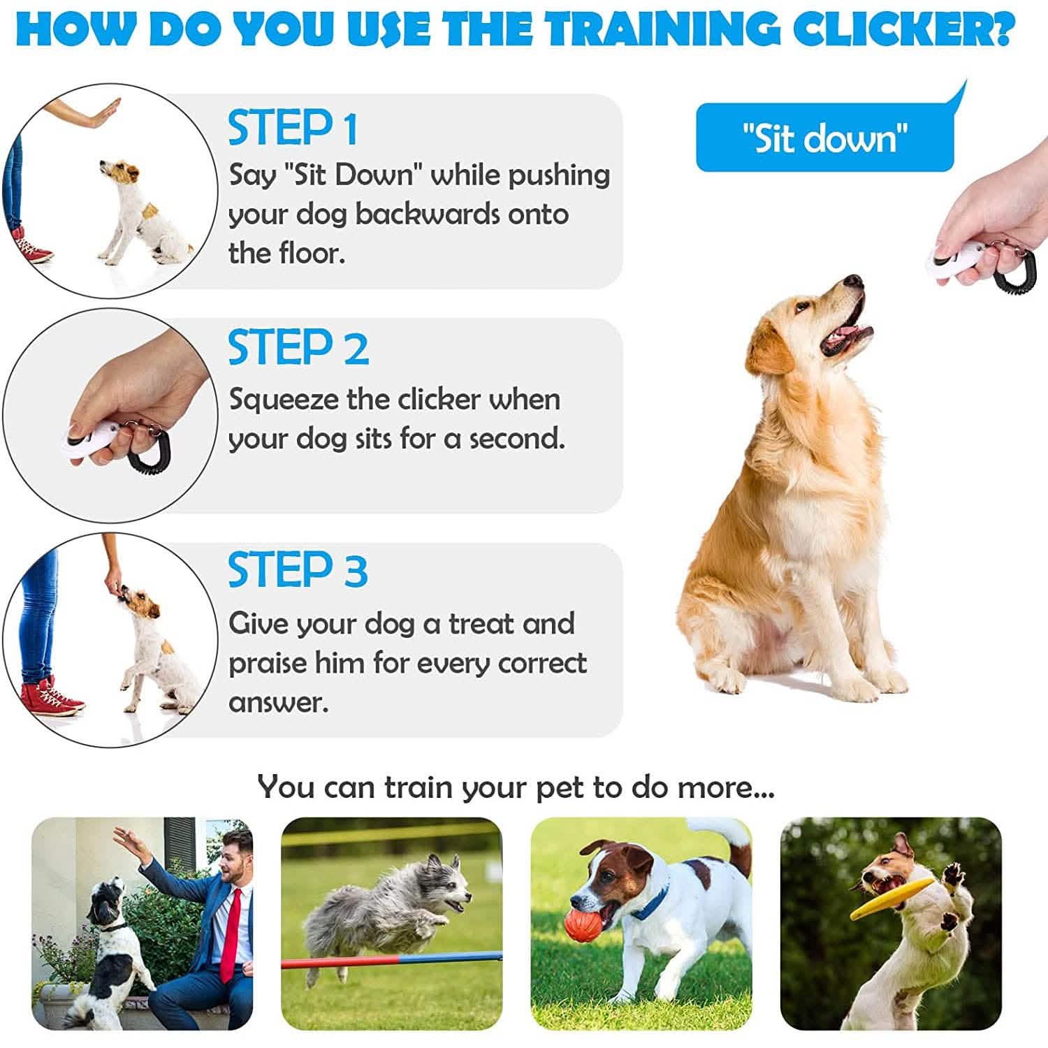 4-Pack: OYEFLY Dog Training Clicker with Wrist Strap DailySale