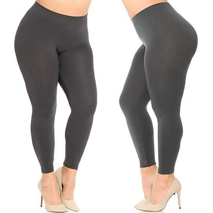 4-Pack: Plus Size Women's Ultra-Soft Stretchy Solid Yoga Leggings DailySale