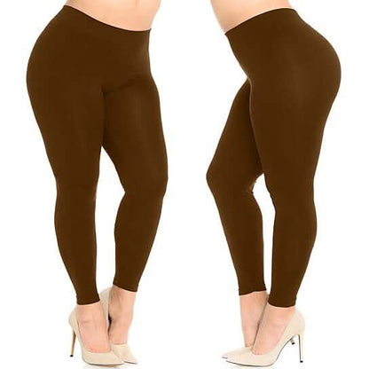 4-Pack: Plus Size Women's Ultra-Soft Stretchy Solid Yoga Leggings DailySale