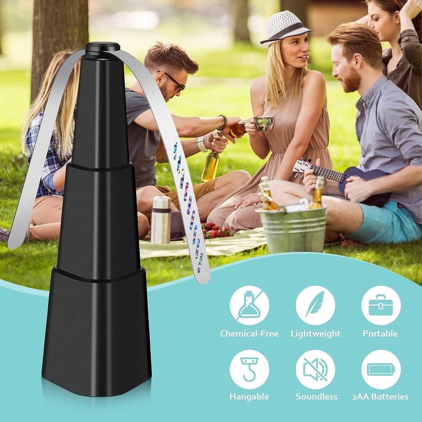 4-Pack: Portable Table Top Fly Fan Fly Spinner with Holographic Blades DailySale
