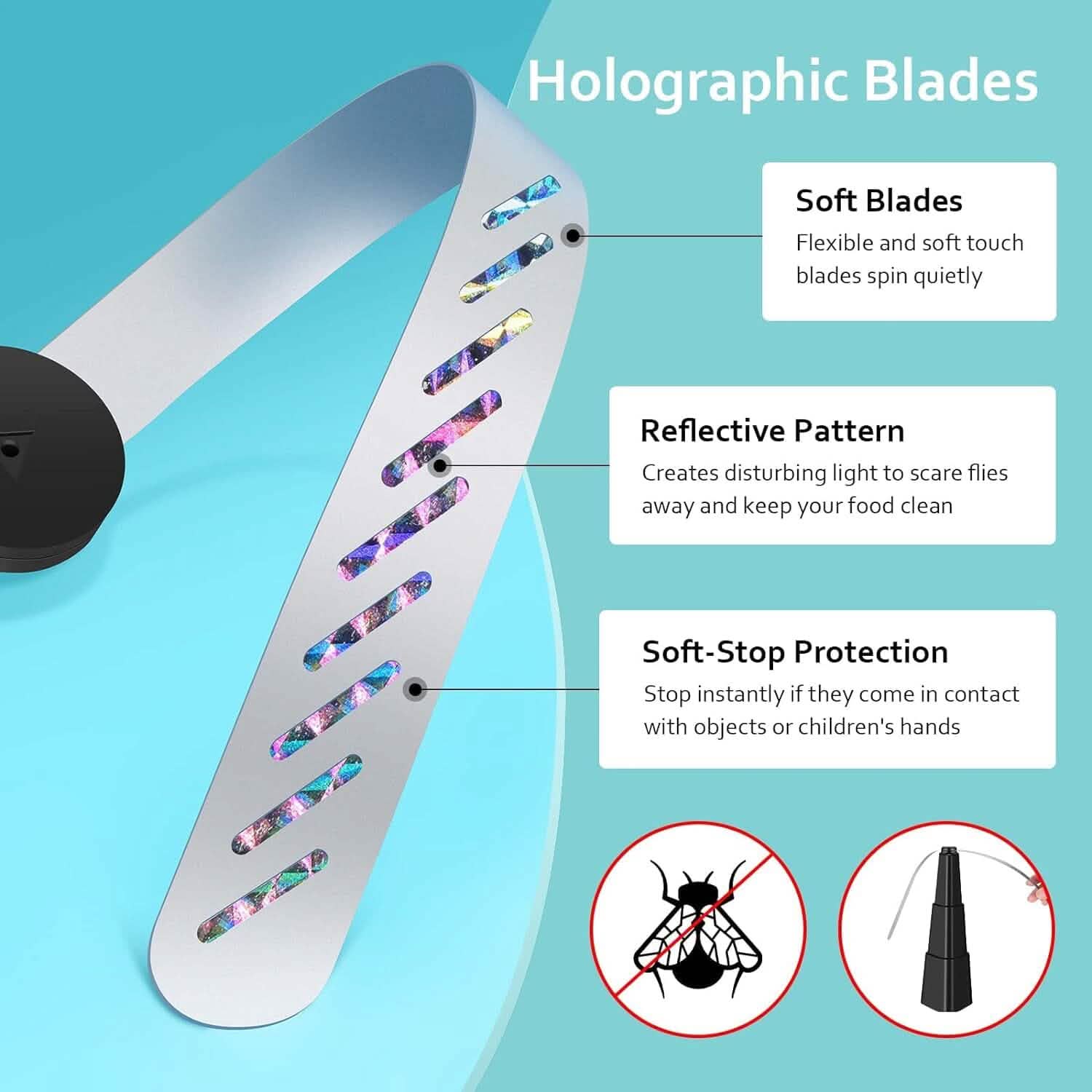 4-Pack: Portable Table Top Fly Fan Fly Spinner with Holographic Blades DailySale