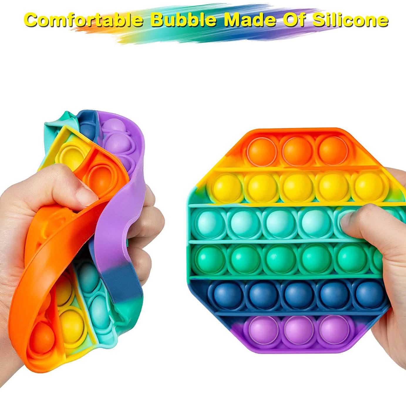 4-Pack: Rainbow Pop-It Bubble Popper DailySale