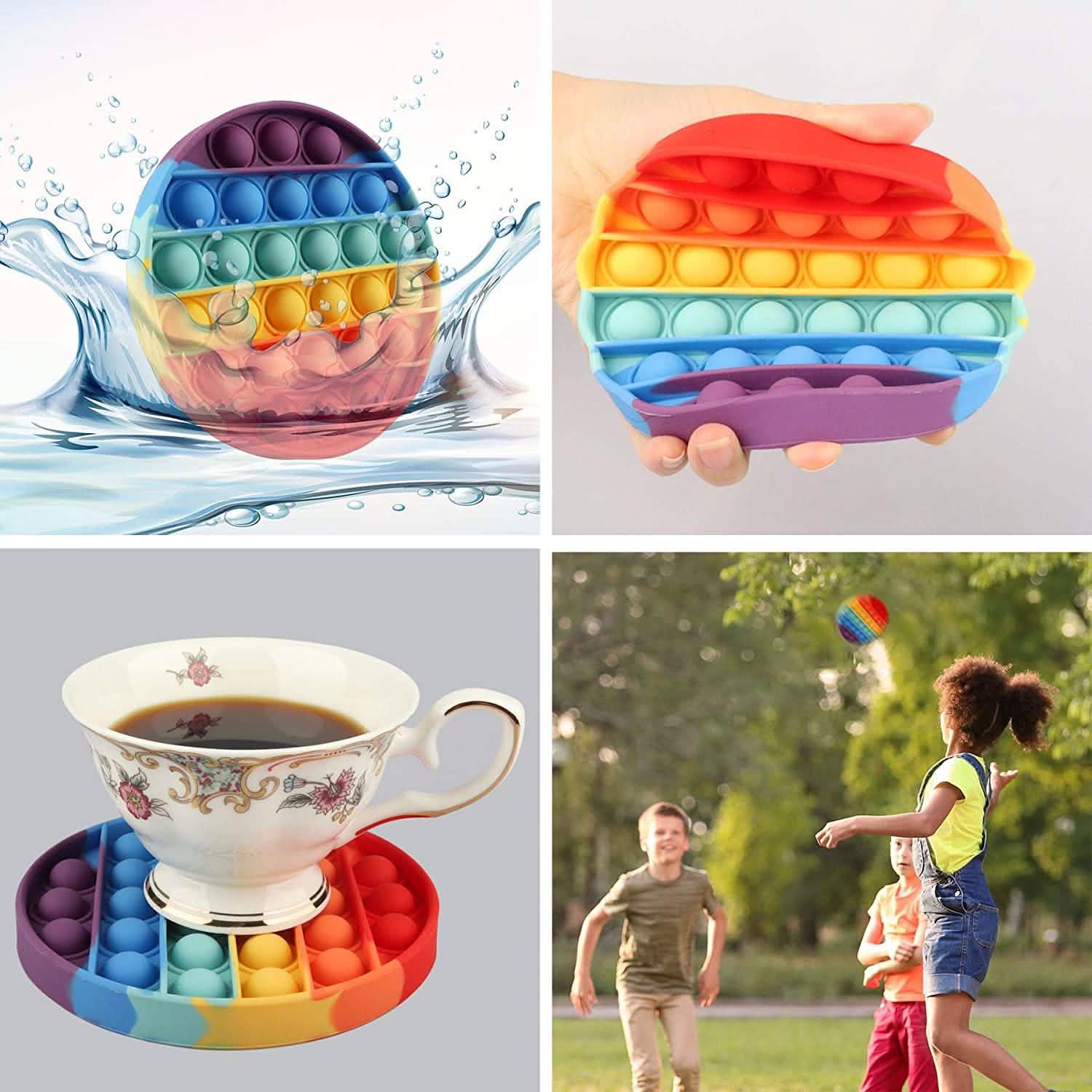 4-Pack: Rainbow Pop-It Bubble Popper DailySale