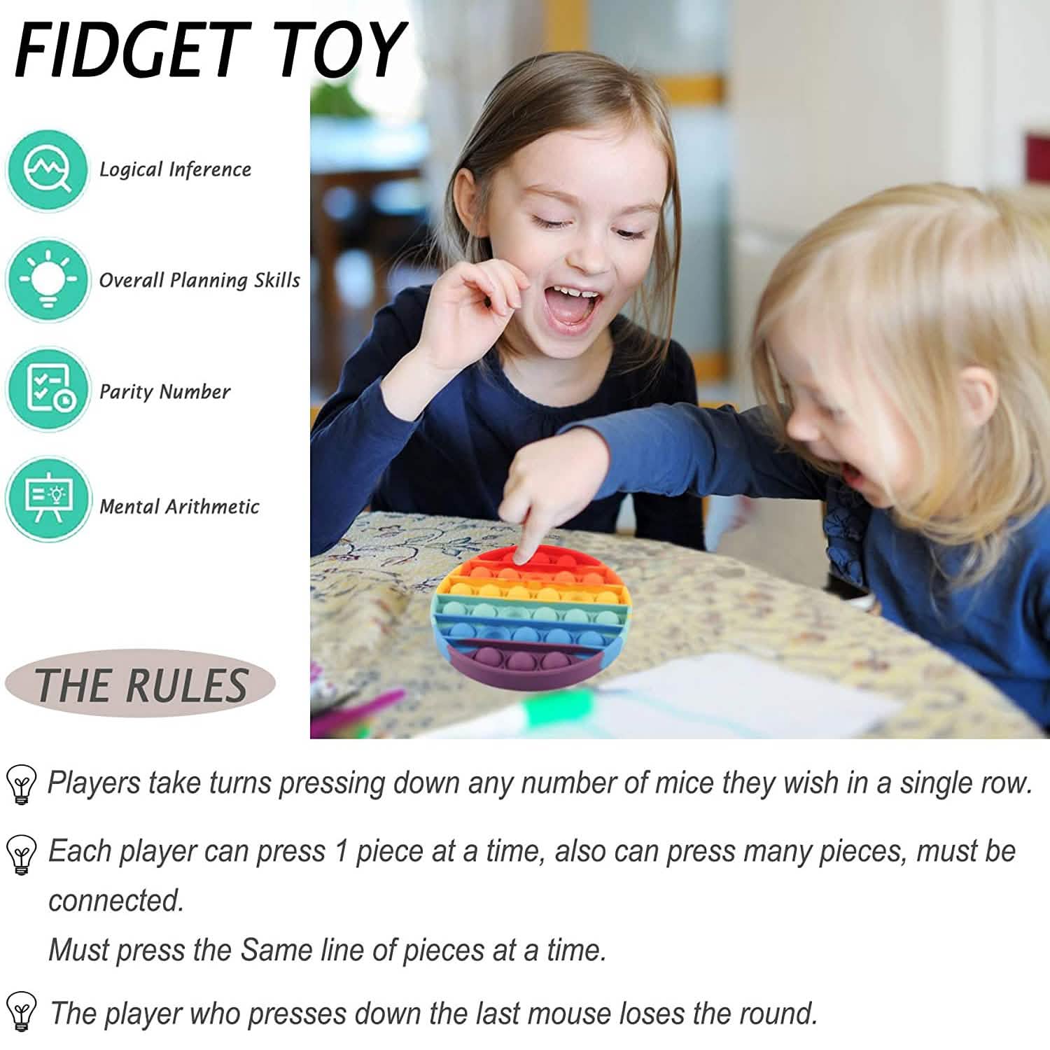 4-Pack: Rainbow Pop-It Bubble Popper DailySale