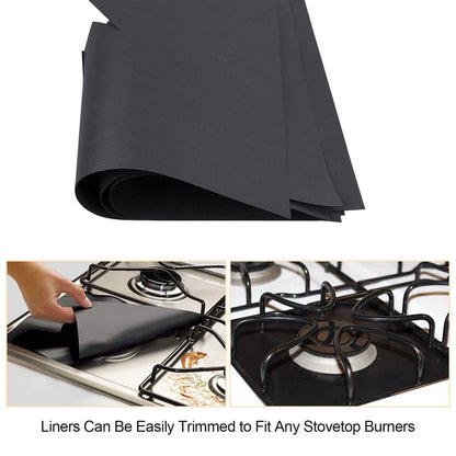 4-Pack: Reusable Nonstick Overtop Burner Protector Liner DailySale