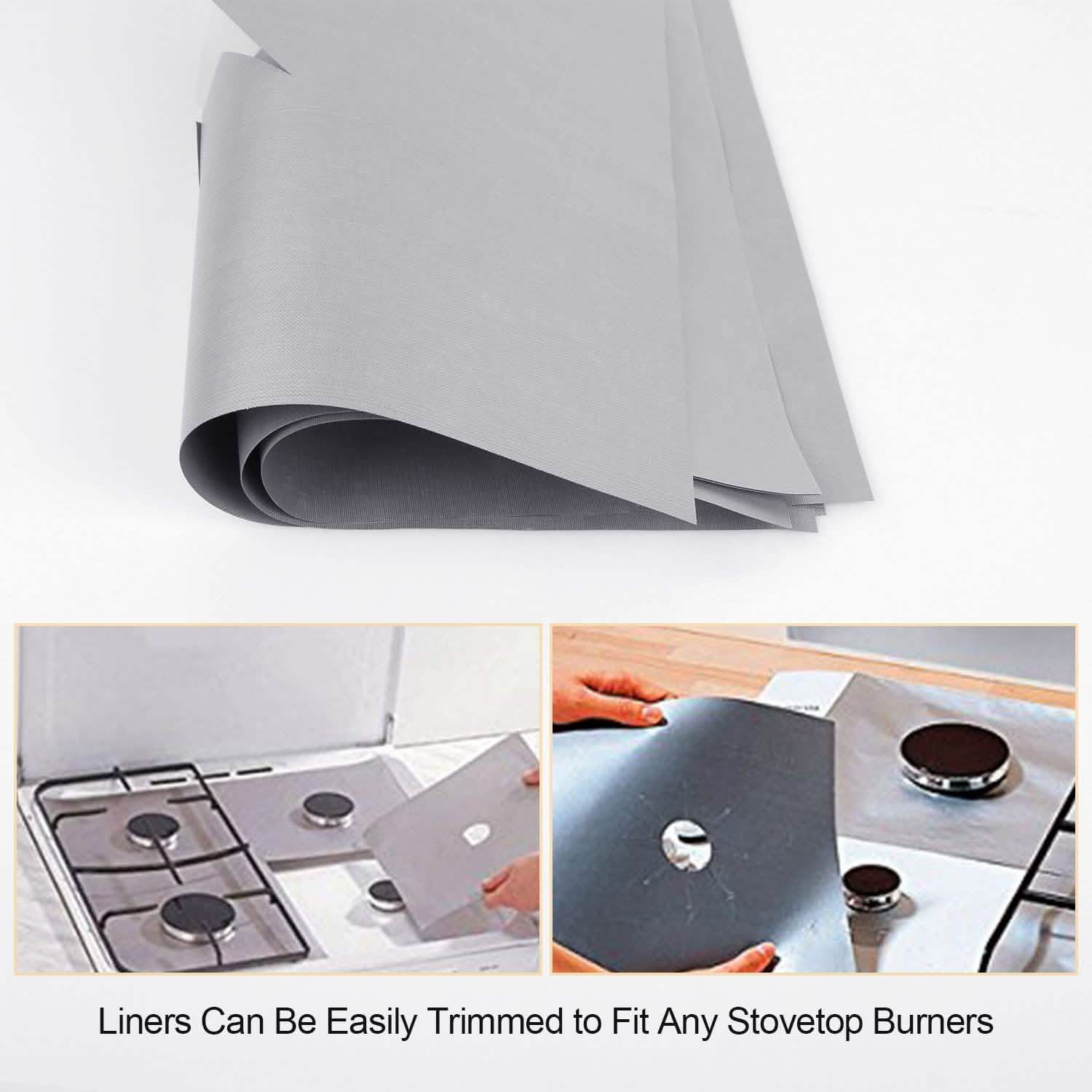 4-Pack: Reusable Nonstick Overtop Burner Protector Liner DailySale