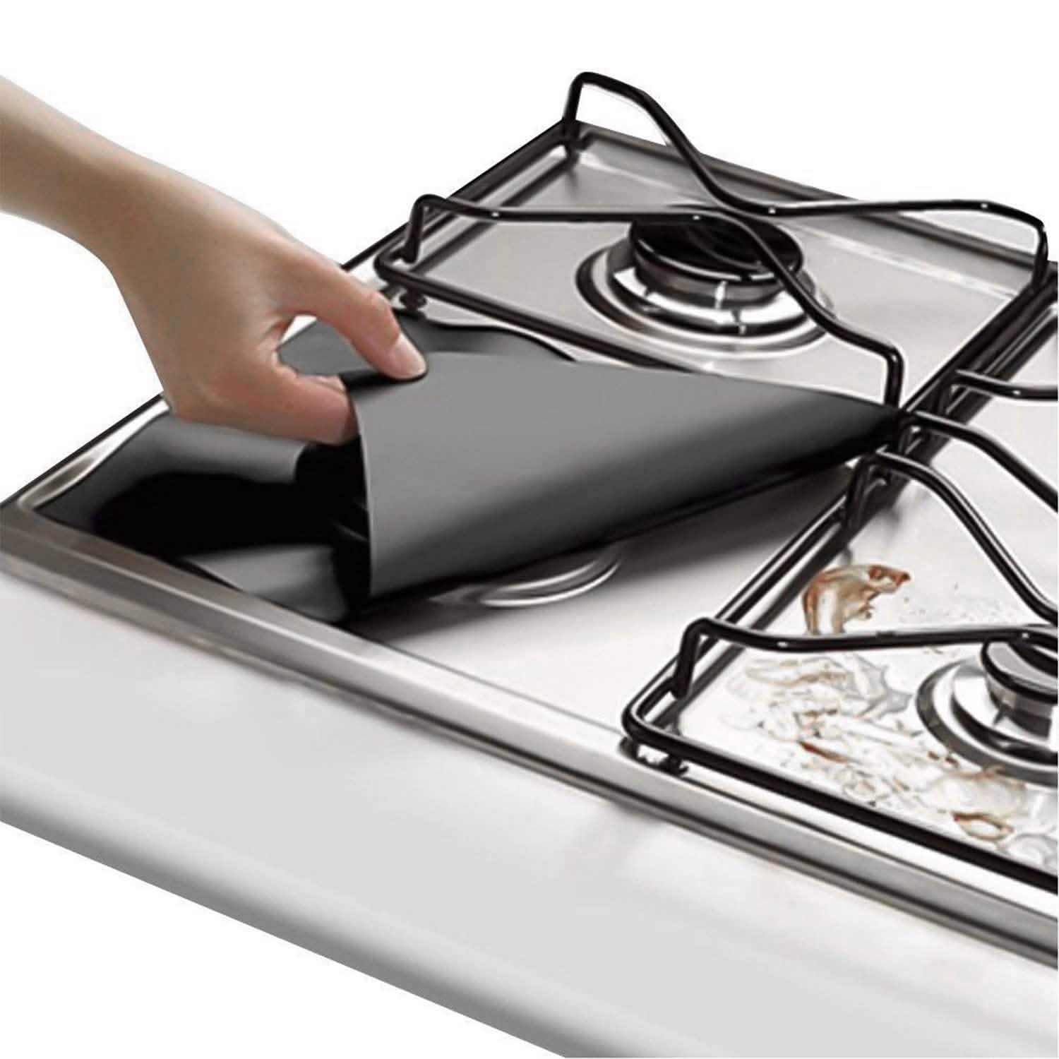 4-Pack: Reusable Nonstick Overtop Burner Protector Liner DailySale
