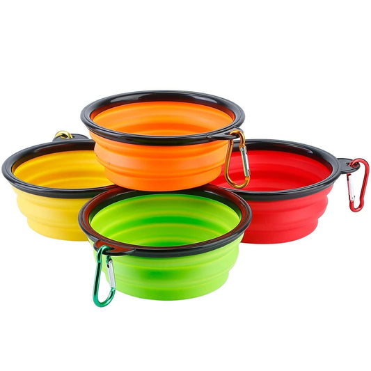 4-Pack: Silicone Collapsible Dog or Cat Food Water Bowl DailySale