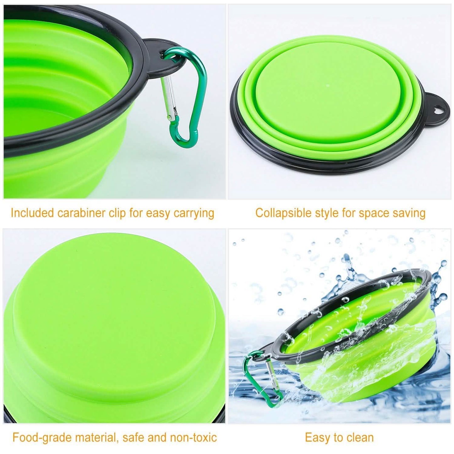 4-Pack: Silicone Collapsible Dog or Cat Food Water Bowl DailySale