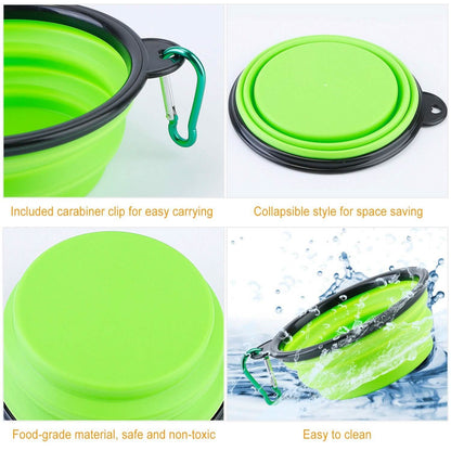 4-Pack: Silicone Collapsible Dog or Cat Food Water Bowl DailySale