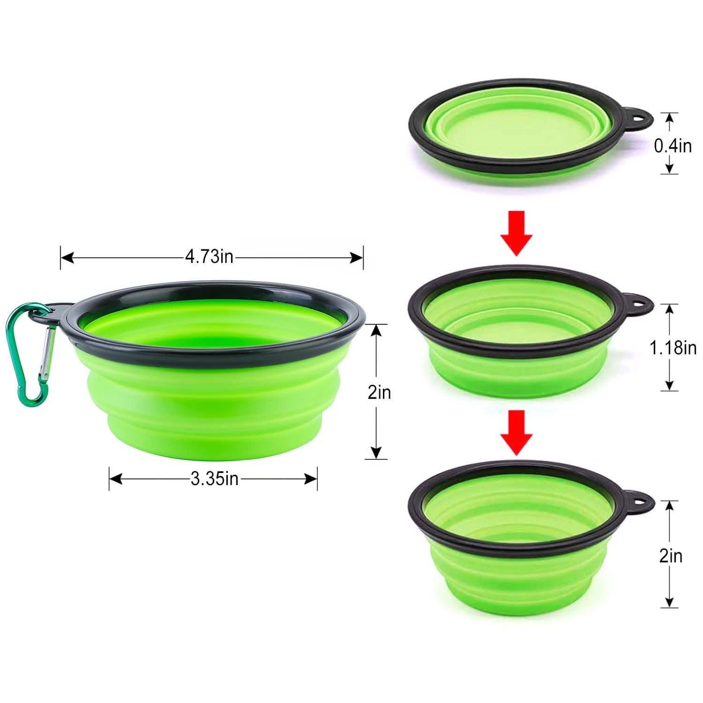 4-Pack: Silicone Collapsible Dog or Cat Food Water Bowl DailySale