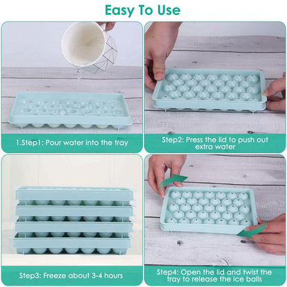 4-Pack: Small Ice Cube Maker Mold with Lid Bin DailySale