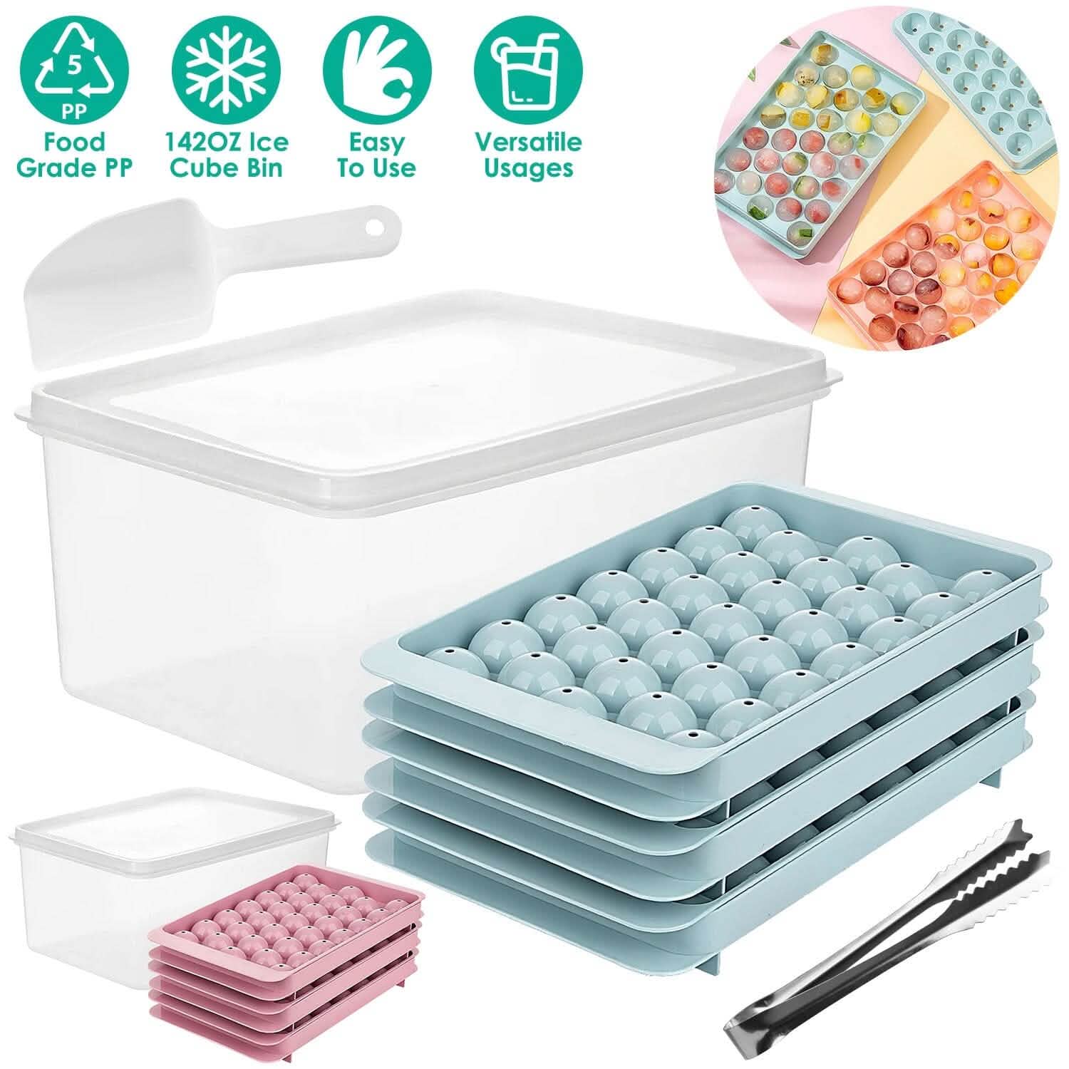 4-Pack: Small Ice Cube Maker Mold with Lid Bin DailySale