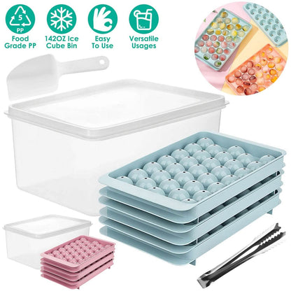 4-Pack: Small Ice Cube Maker Mold with Lid Bin DailySale