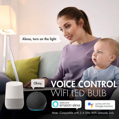 4-Pack: Smart WiFi LED Light Bulb with White and Color Changing Light Bulb DailySale
