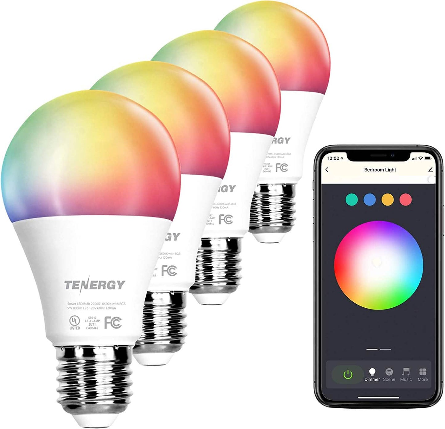 4-Pack: Smart WiFi LED Light Bulb with White and Color Changing Light Bulb DailySale