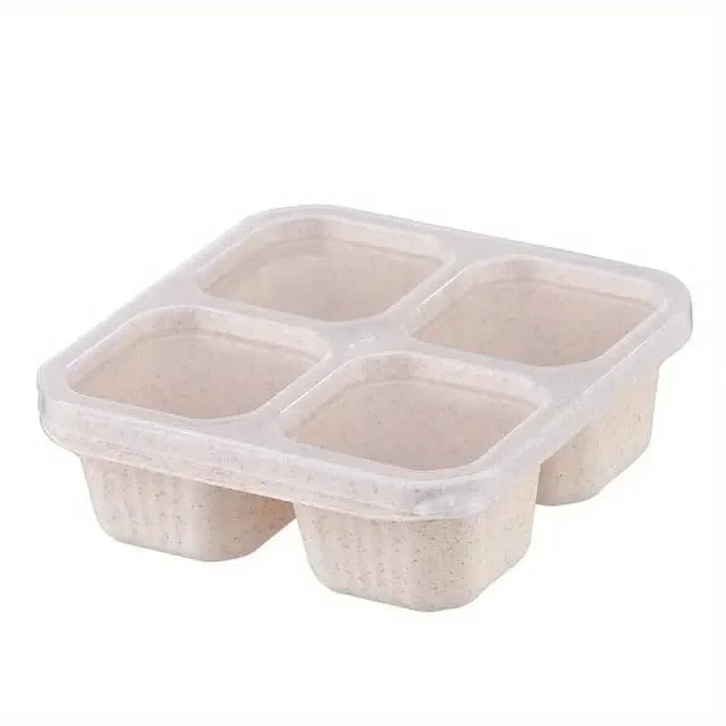 4-Pack: Snack Container With 4 Compartments, Divided Bento Lunch Box With Transparent Lids DailySale