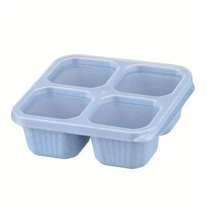 4-Pack: Snack Container With 4 Compartments, Divided Bento Lunch Box With Transparent Lids DailySale