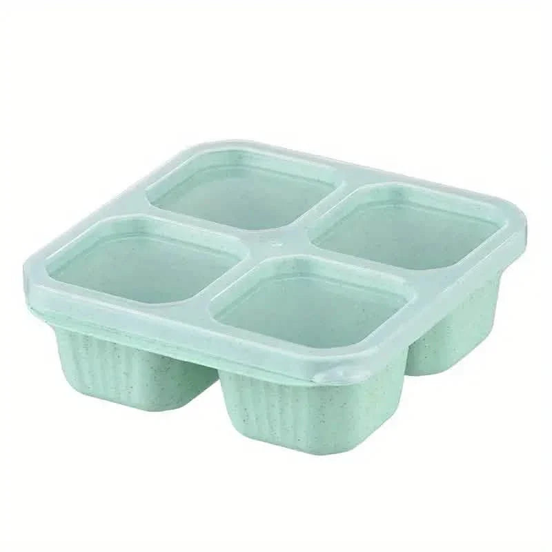 4-Pack: Snack Container With 4 Compartments, Divided Bento Lunch Box With Transparent Lids DailySale